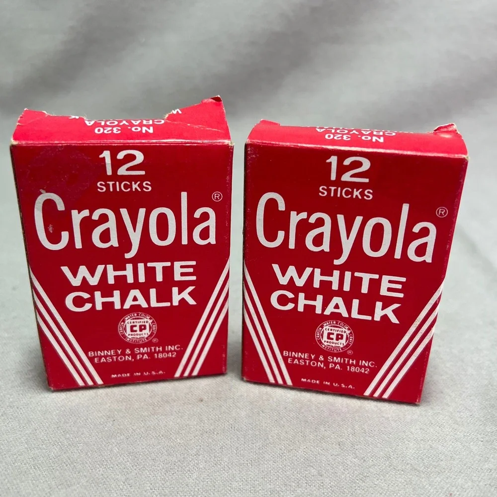 Crayola White Chalk Binney & Smith Red Package Vintage School Supplies Nostalgic